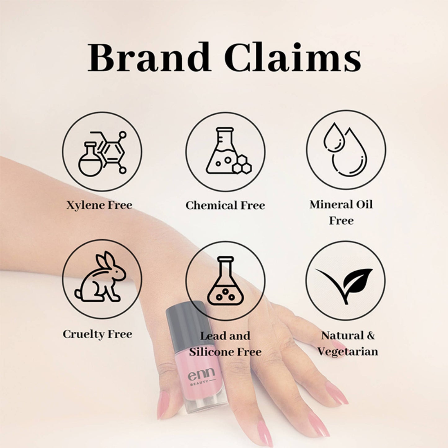 ENN Fast-Drying Ghee Nail Paint Kit Toxin-Free & Chip-Resistant Perfect Nudes