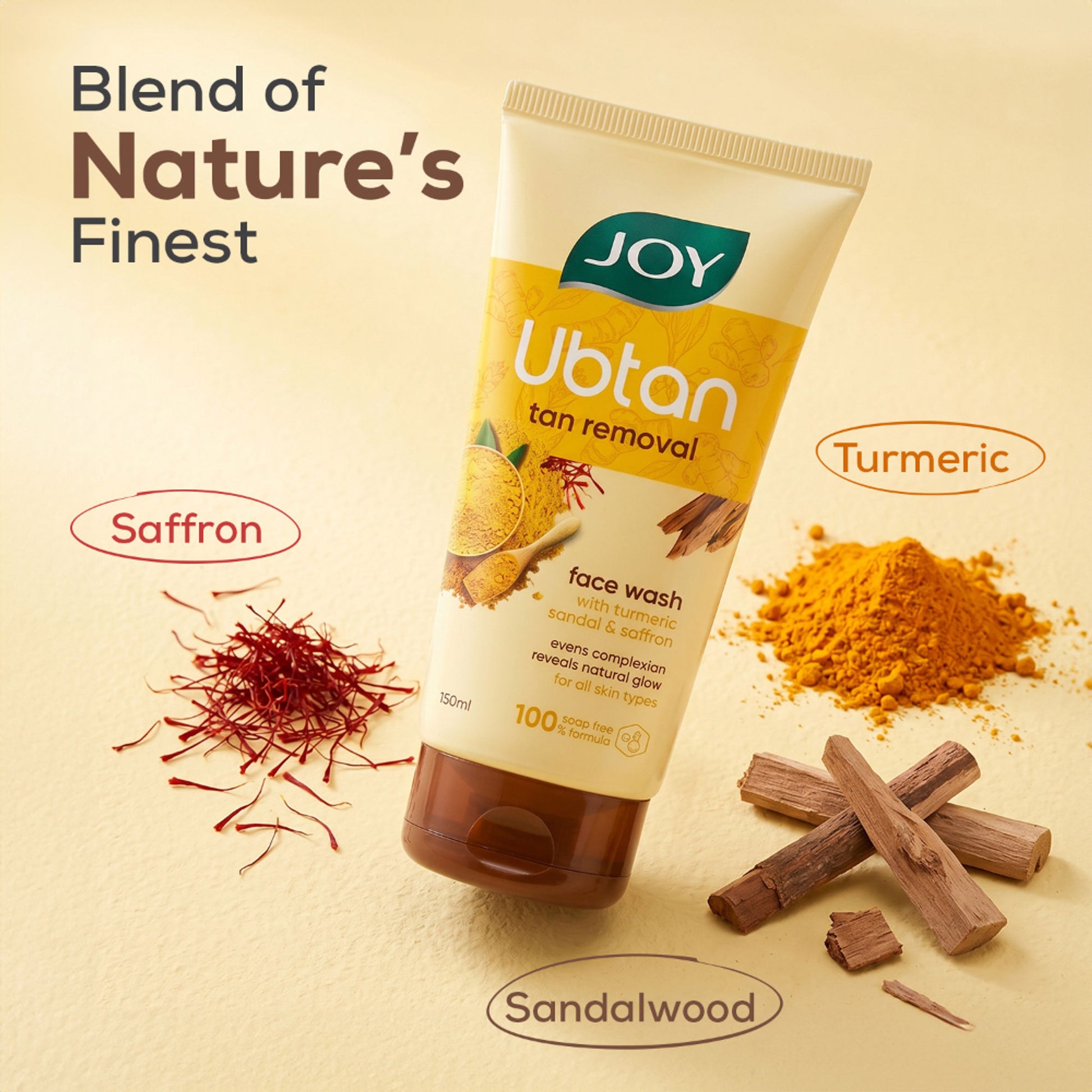 Joy Ubtan Tan Removal Face Wash, For Natural Glowing Skin