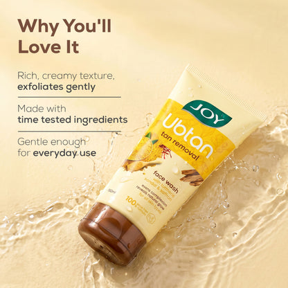 Joy Ubtan Tan Removal Face Wash, For Natural Glowing Skin