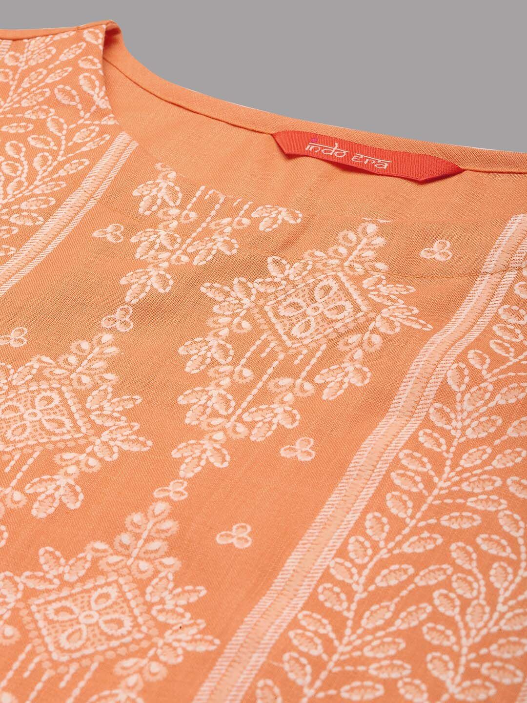 Indyancart IE Women Floral Printed Chanderi Silk Kurta with Trousers & With Dupatta