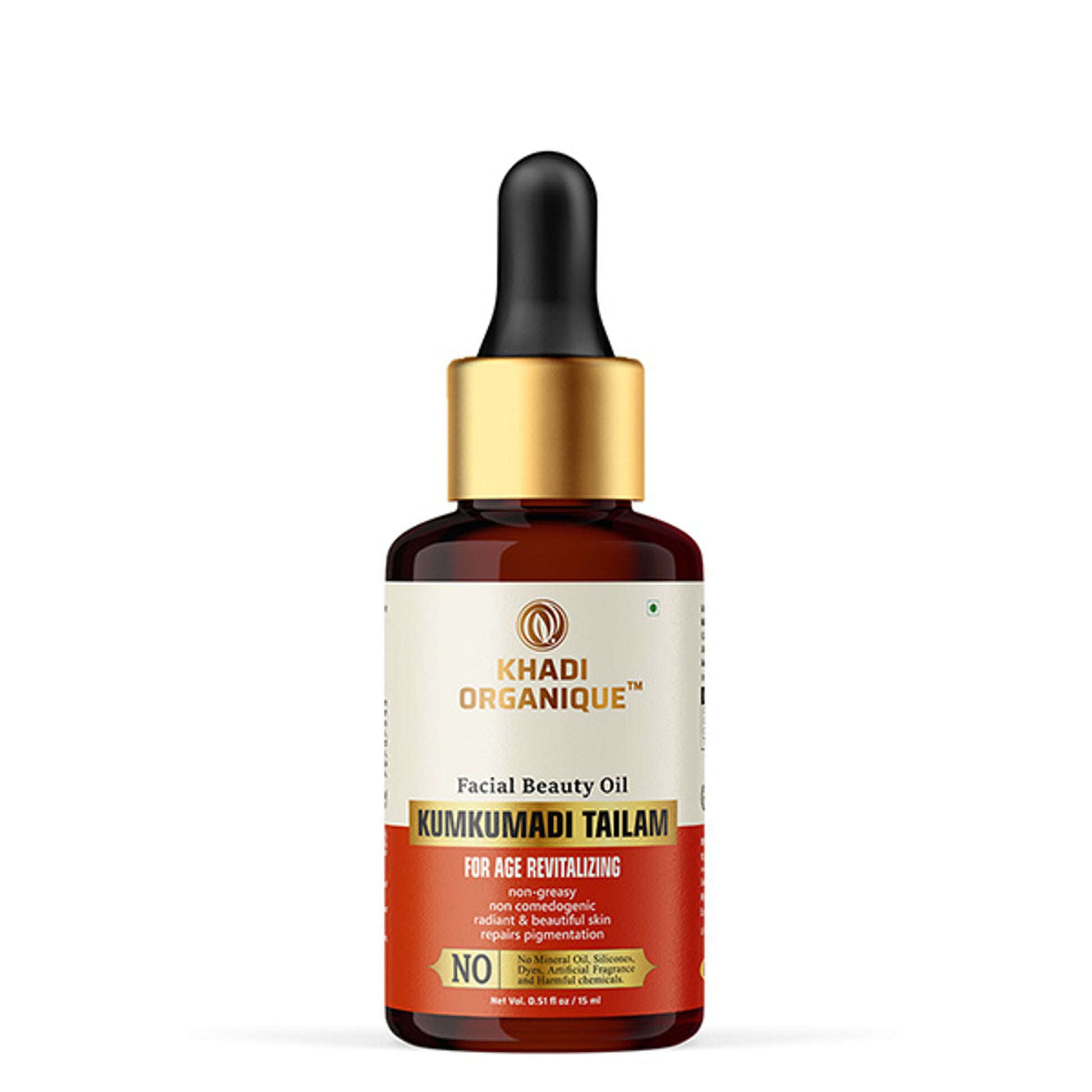 Khadi Organique Kumkumadi Tailam Face Oil for Brightening, Moisturizing & Glowing Skin