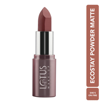 Lotus Make Up Ecostay Powder Matte Lipstick - PM09-She's On Fire