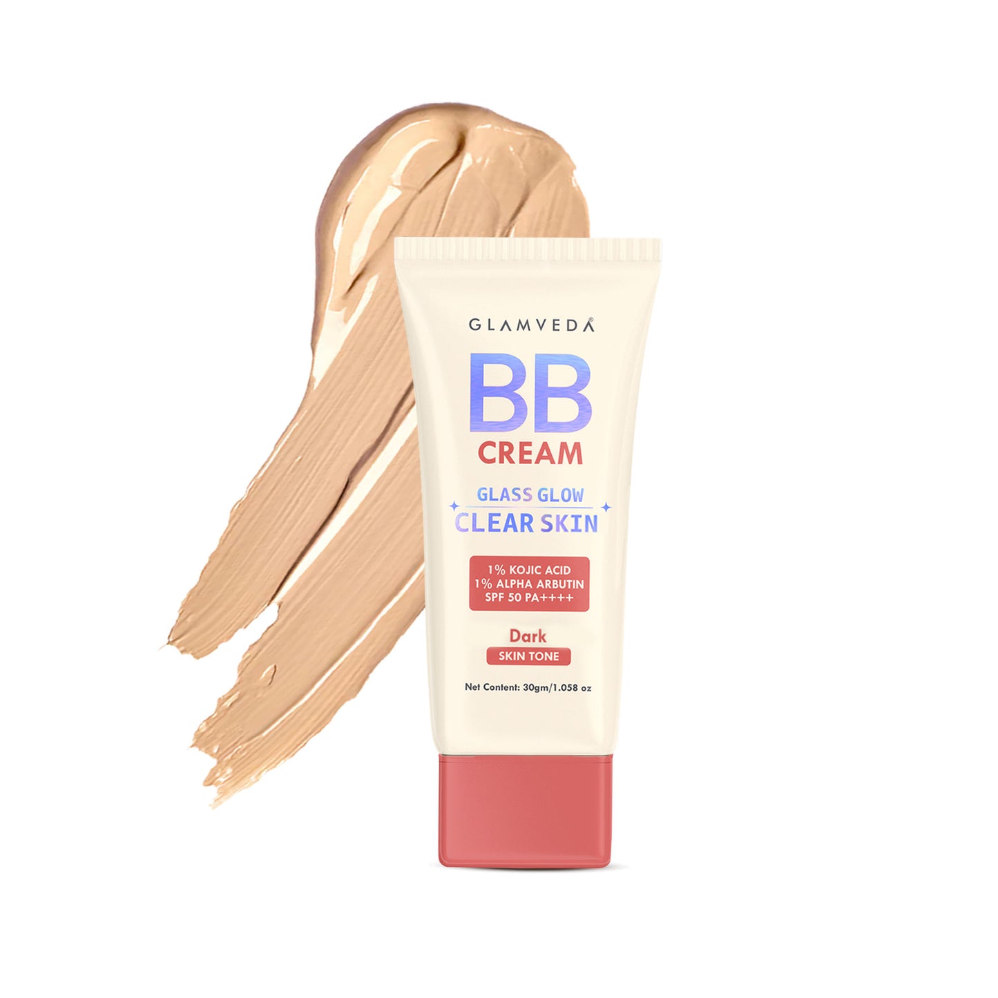 Glamveda BB Cream Glass Glow Clear Skin SPF 50 PA++++ - Dark - Dark