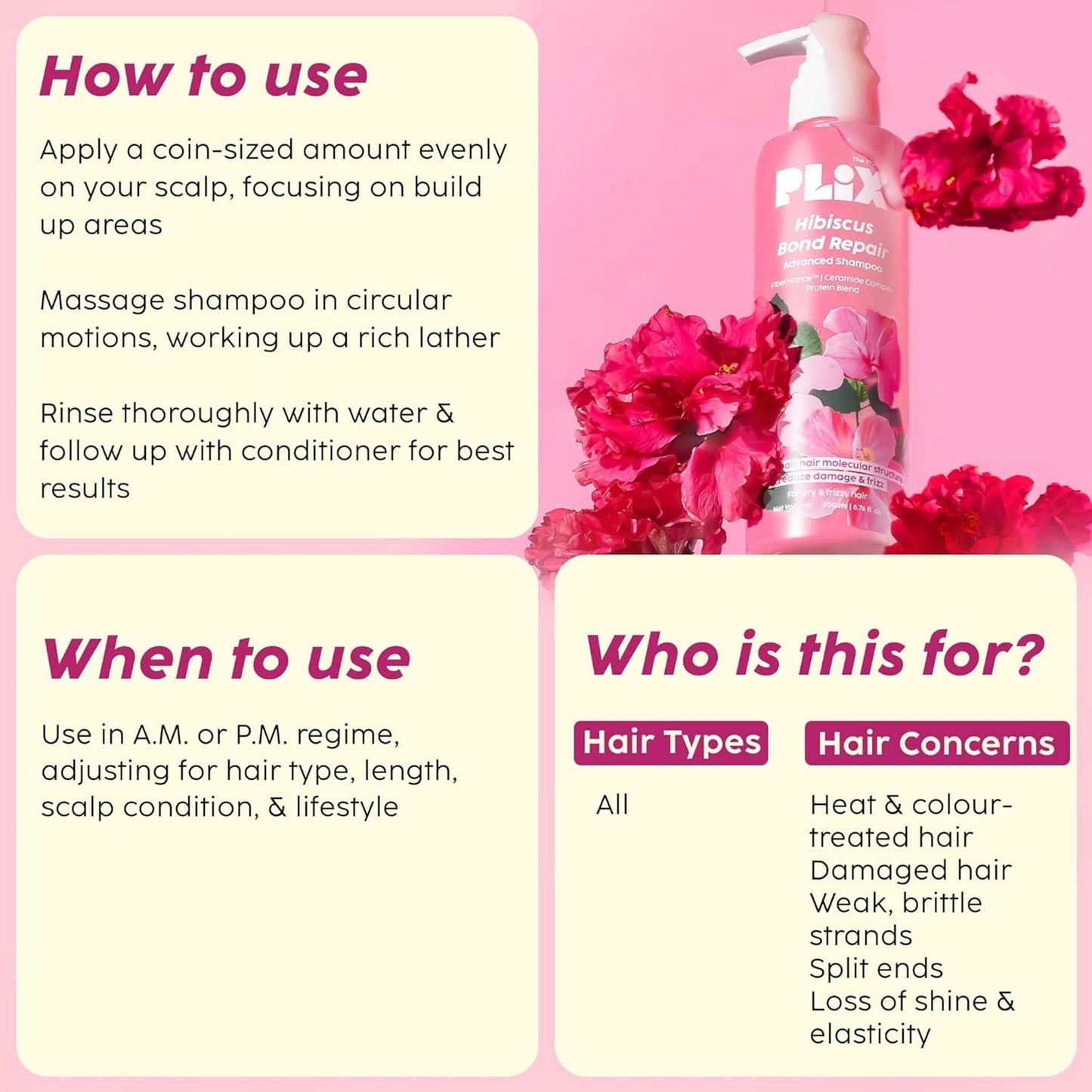 Plix Hibiscus Bond Repair Advanced Shampoo