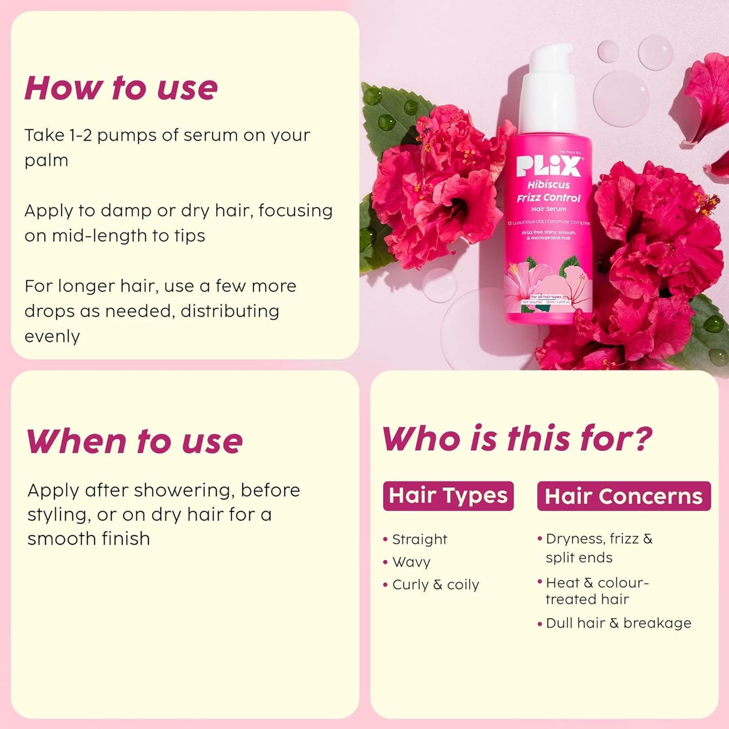 Plix Hibiscus Frizz Control Serum