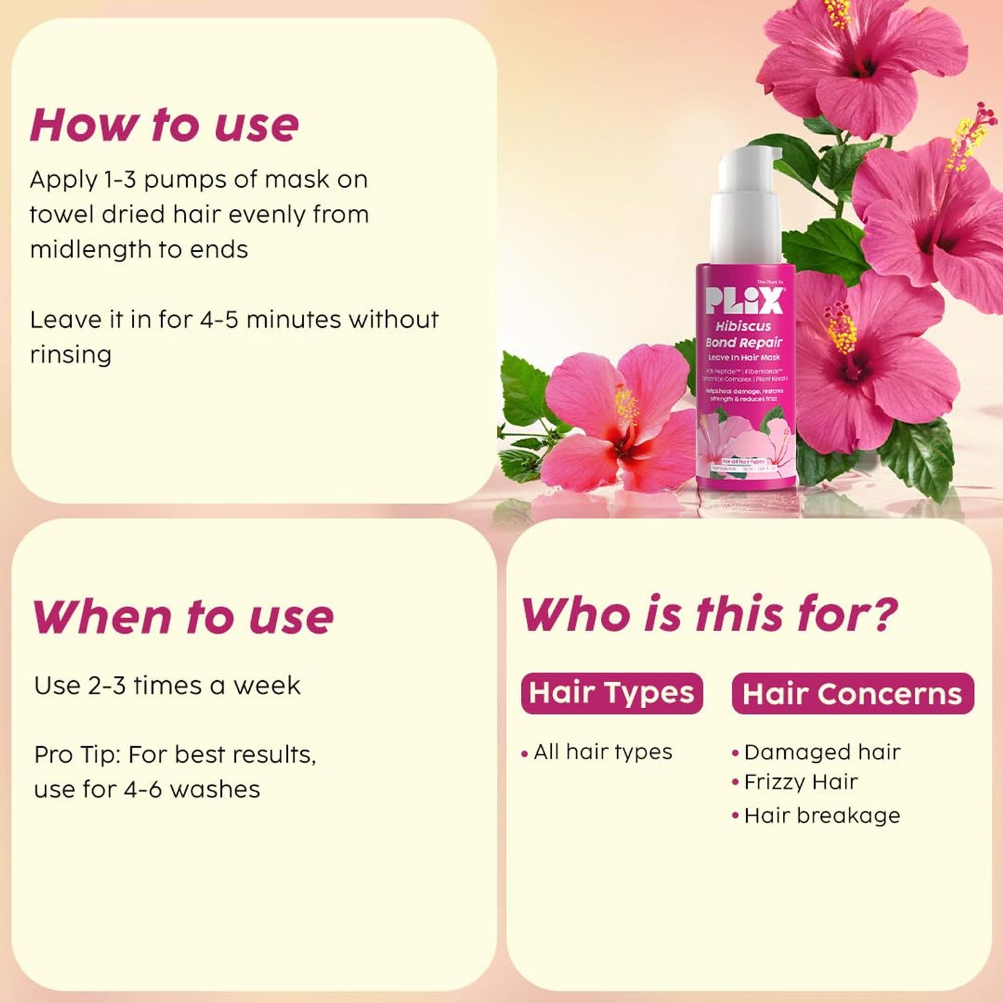 Plix Hibiscus Bond Repair Leave In Hair Mask