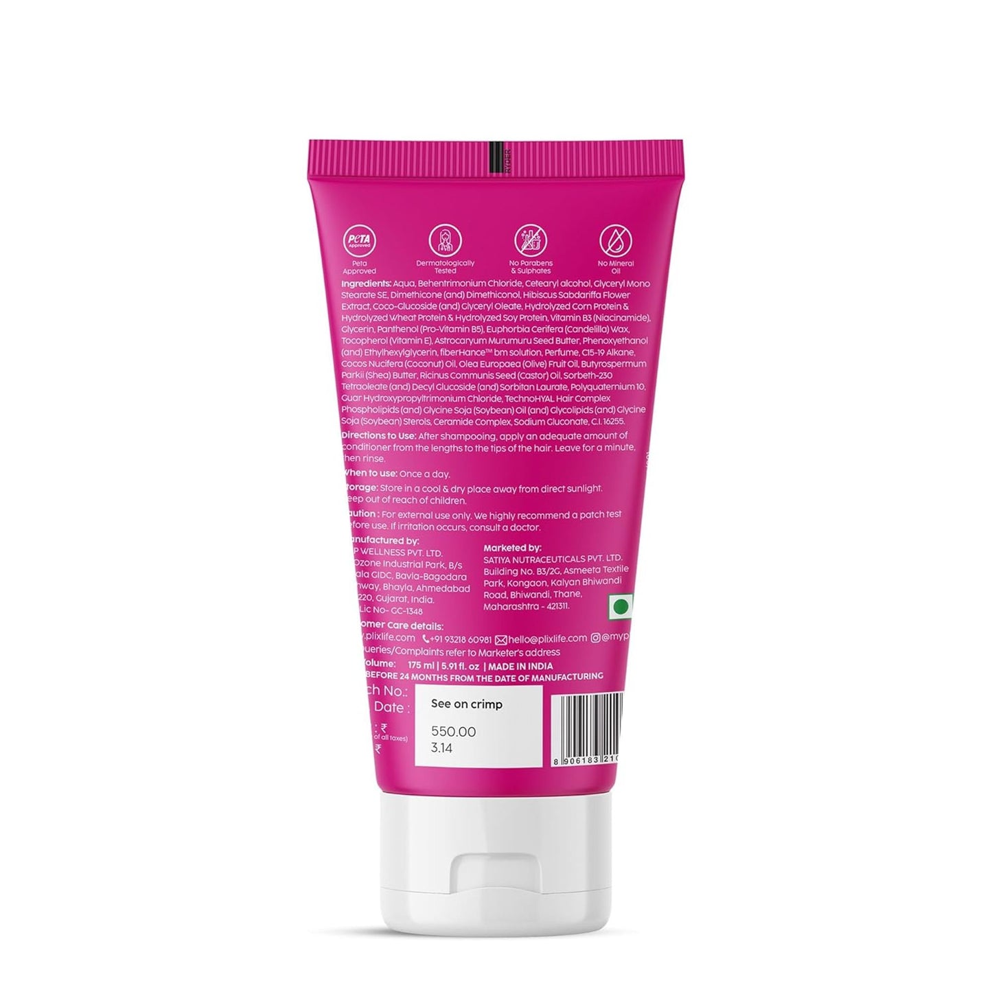 Plix Hibiscus Bond Repair Conditioner For Damaged, Frizzy Hair