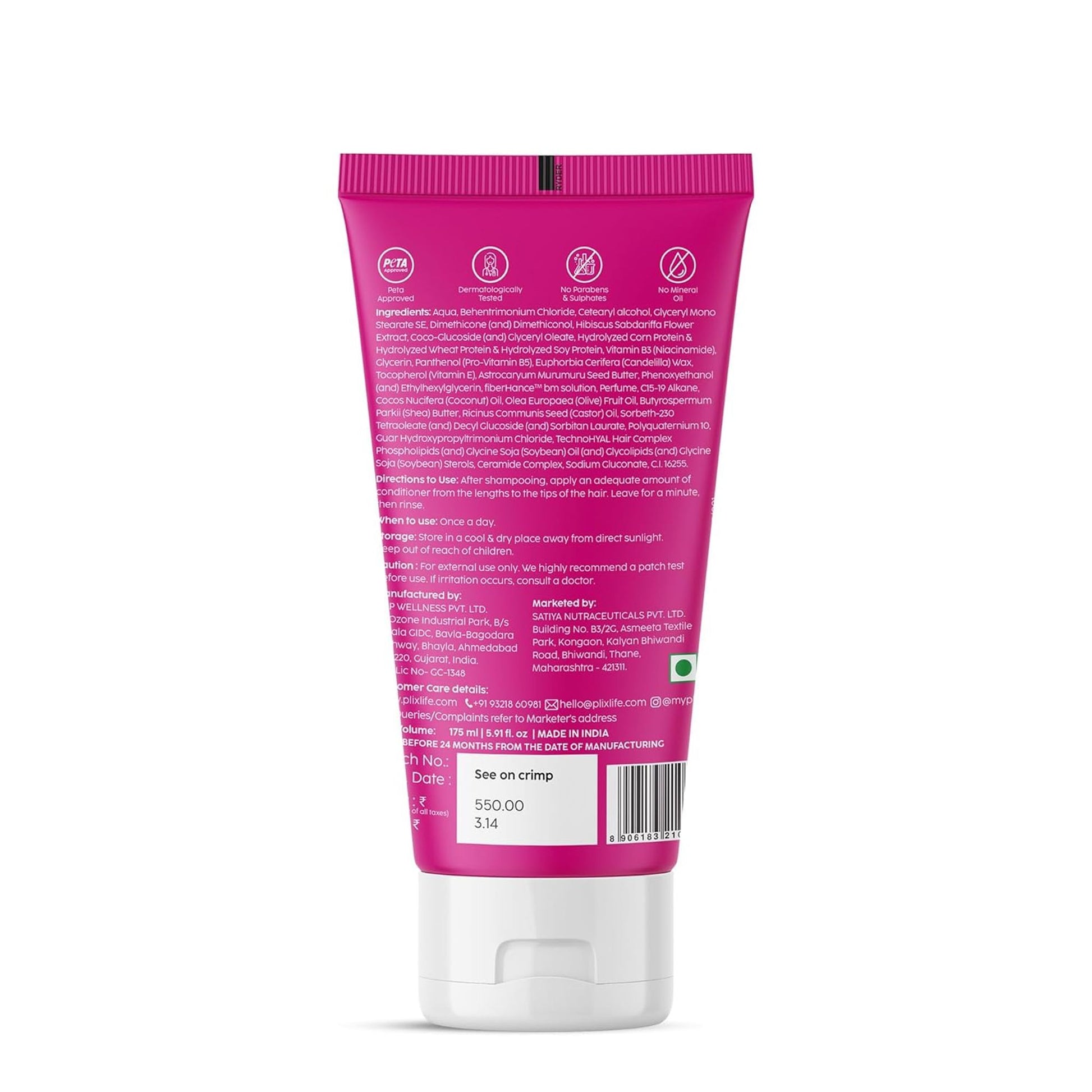 Plix Hibiscus Bond Repair Conditioner For Damaged, Frizzy Hair