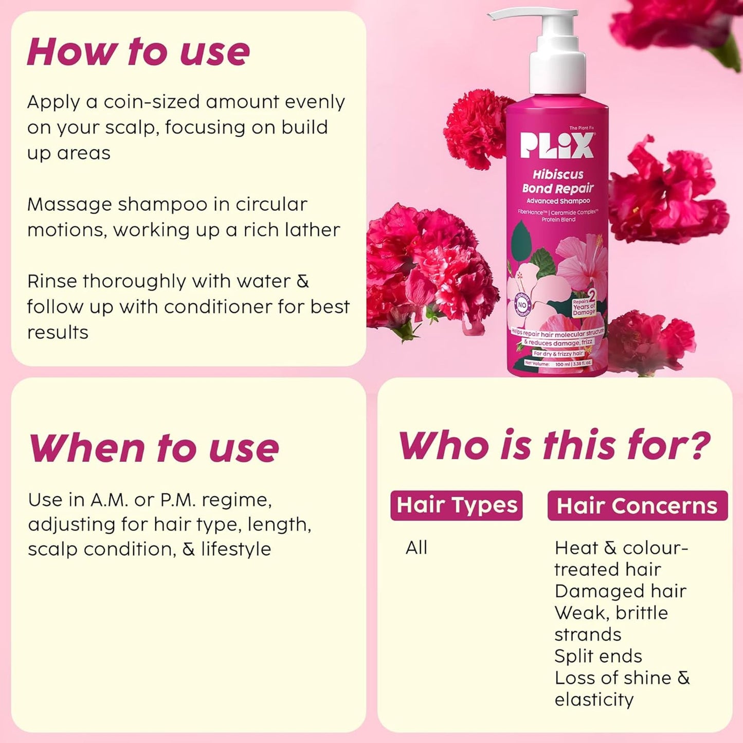 Plix The Plant Fix Hibiscus Bond Repair Advanced Shampoo
