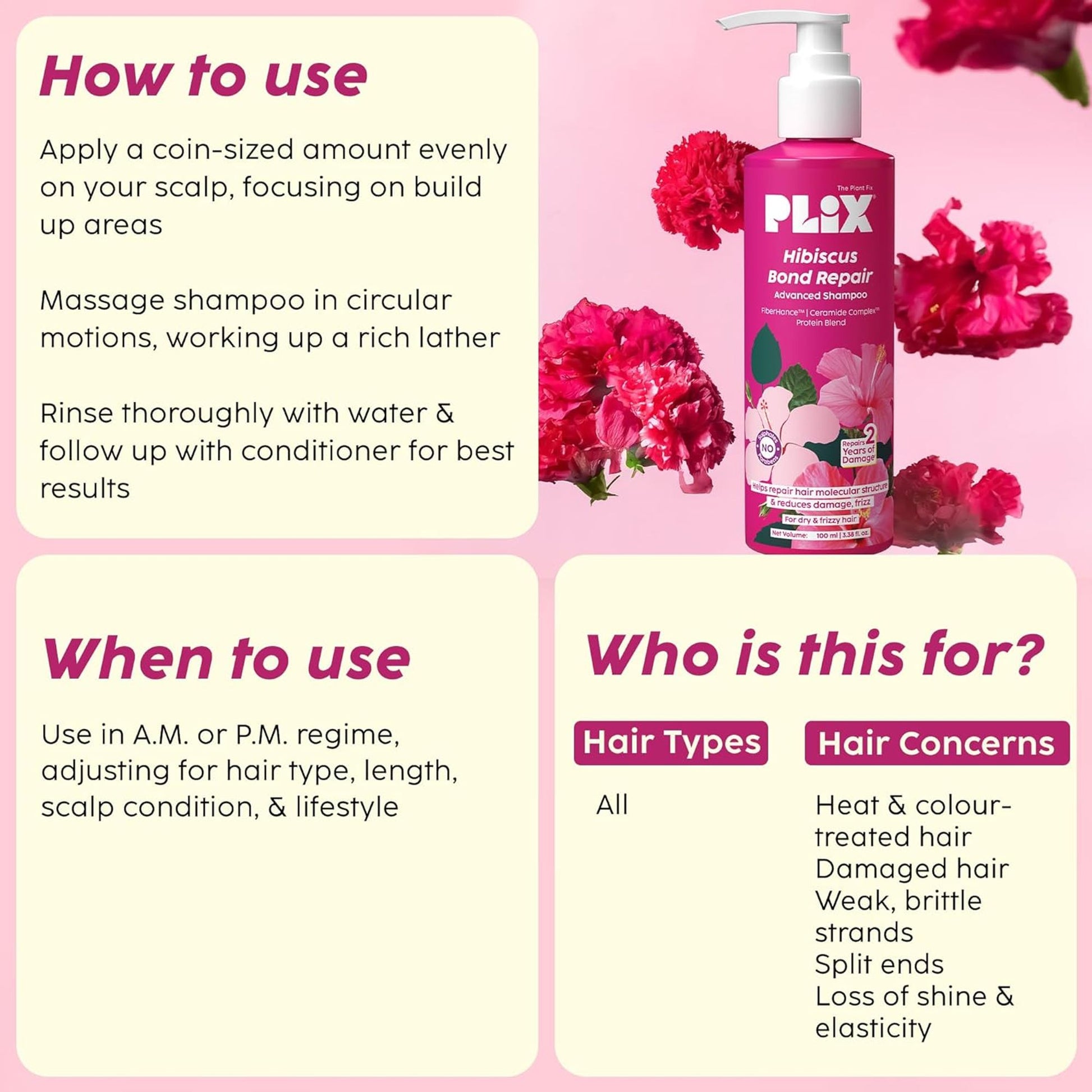 Plix The Plant Fix Hibiscus Bond Repair Advanced Shampoo