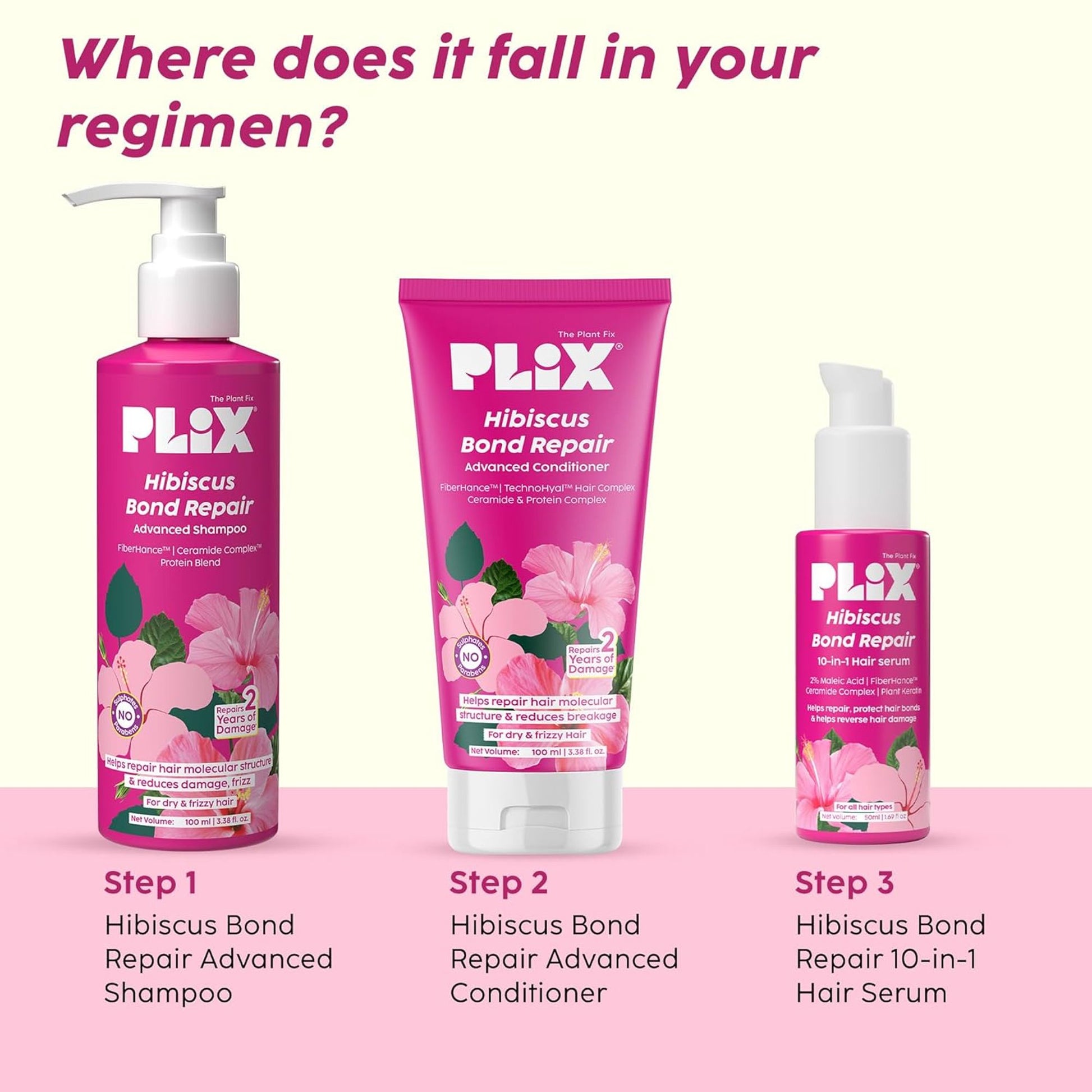 Plix The Plant Fix Hibiscus Bond Repair Advanced Shampoo