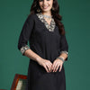 Dhiyona IE Women Floral Yoke Design Regular Pure Cotton Kurta with Trousers