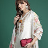 Dhiyona IE Floral Embroidered Regular Linen Kurta with Trousers & Dupatta