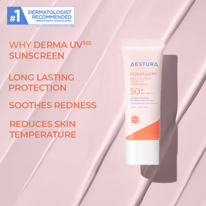 Aestura Derma UV365 Red Calming Tone - Up Sunscreen 50+ SPF/PA++++