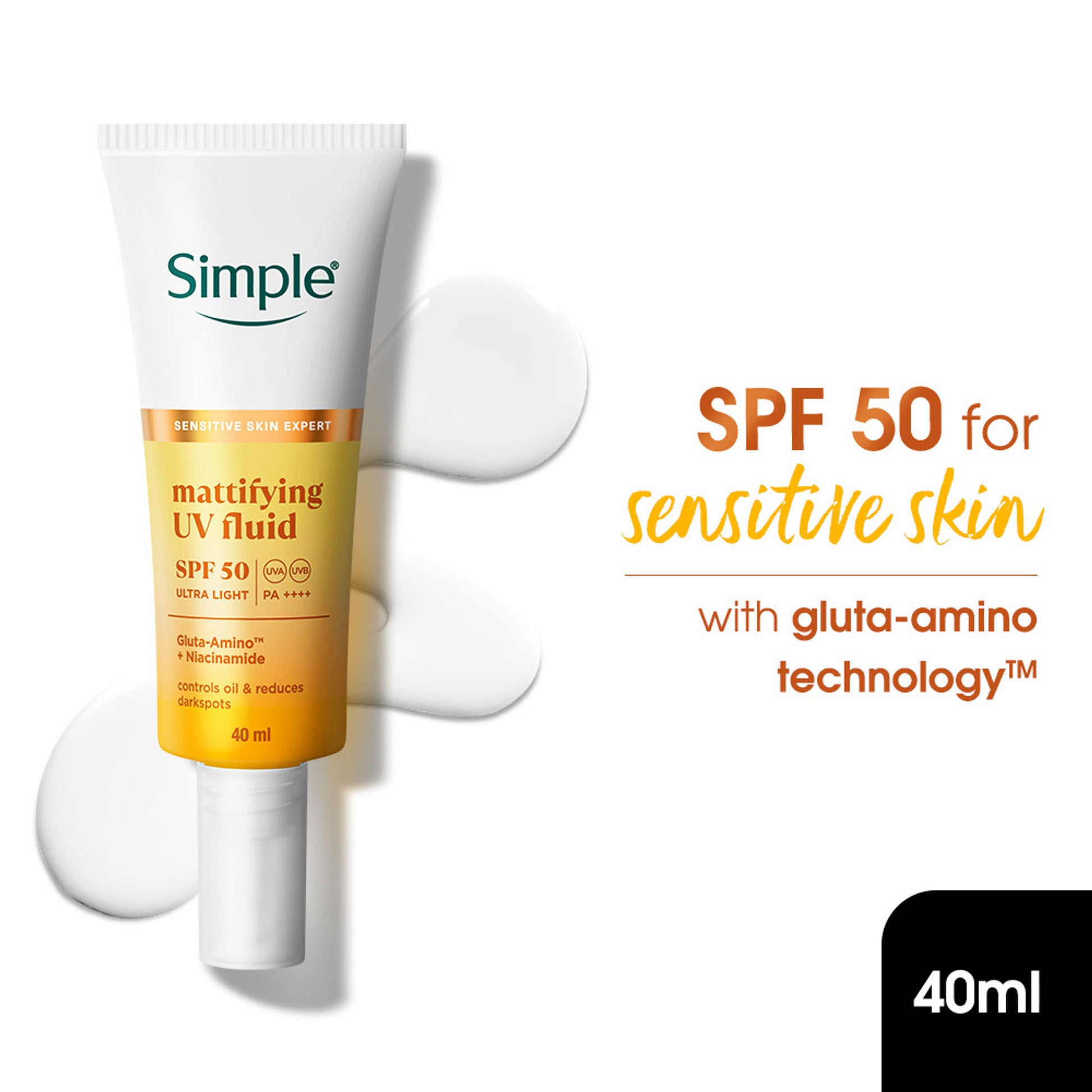 Simple Mattifying UV Fluid SPF 50 PA++++ with Niacinamide Sunscreen For Oily & Sensitive Skin