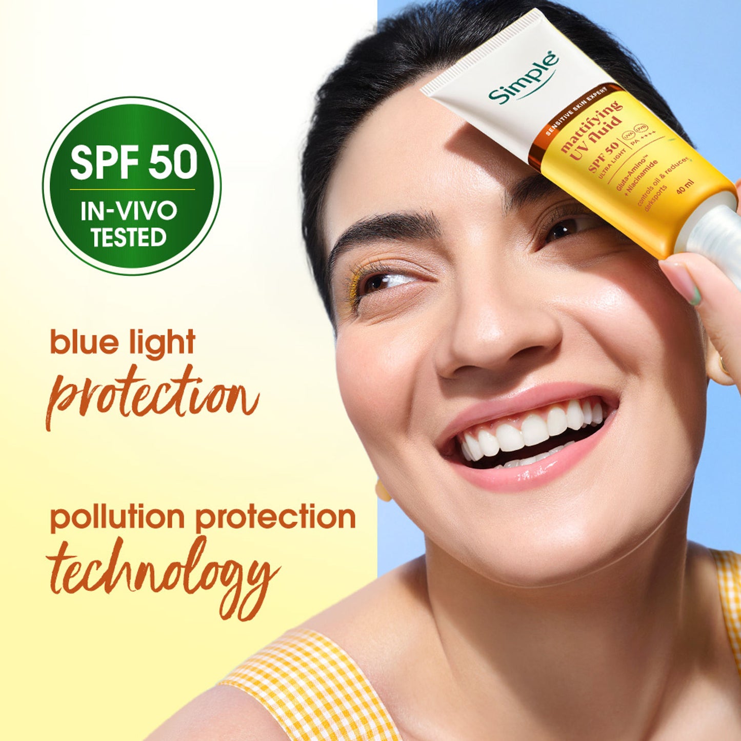 Simple Mattifying UV Fluid SPF 50 PA++++ with Niacinamide Sunscreen For Oily & Sensitive Skin