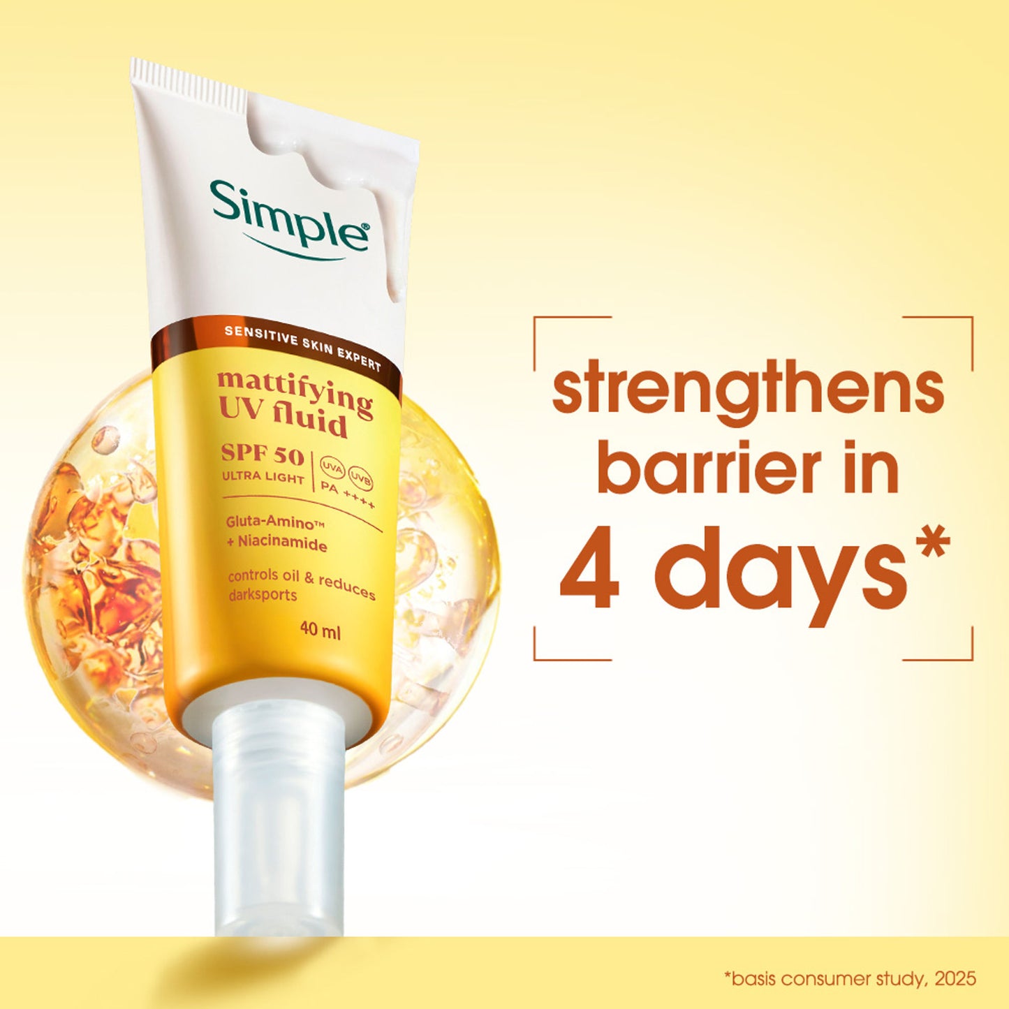 Simple Mattifying UV Fluid SPF 50 PA++++ with Niacinamide Sunscreen For Oily & Sensitive Skin