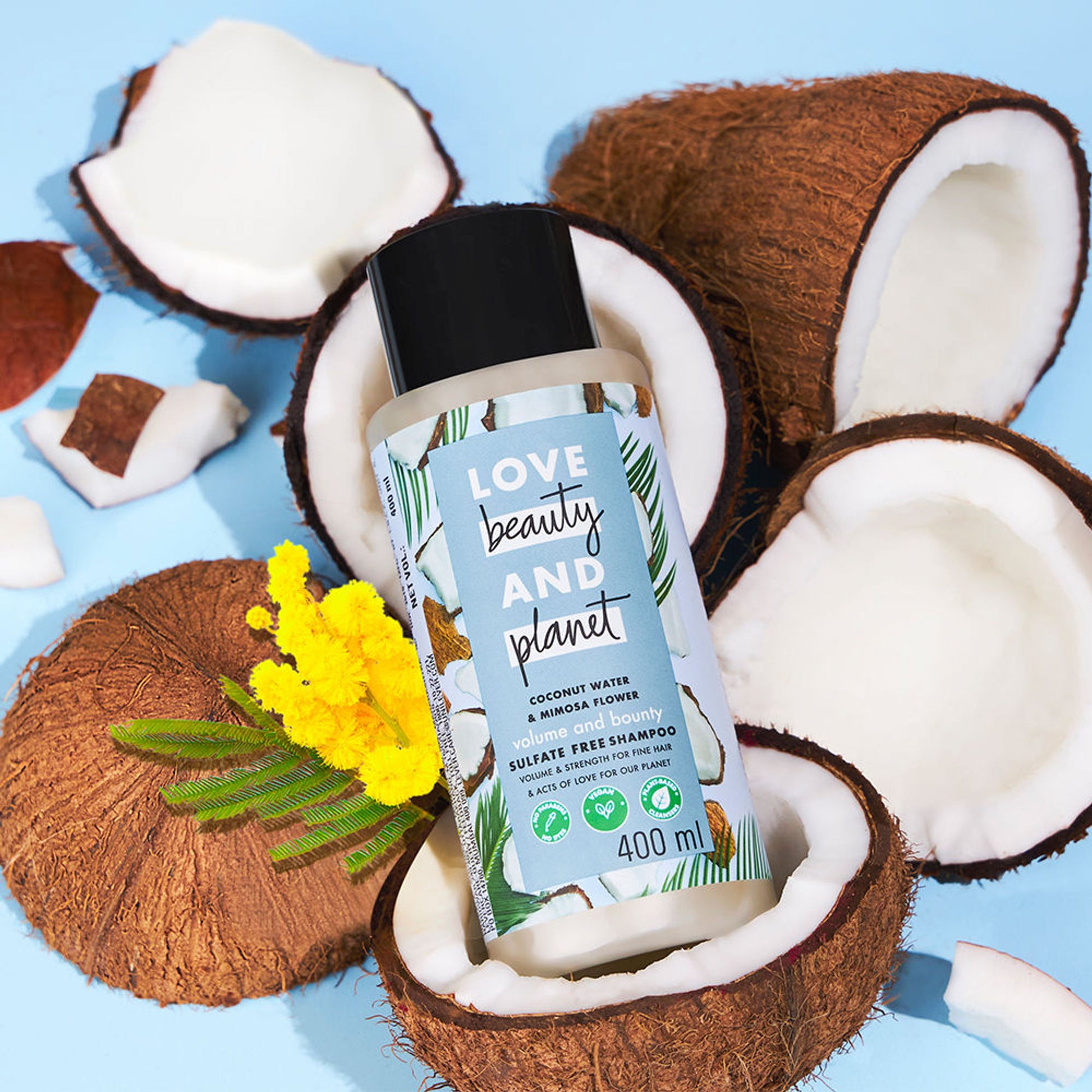 Love Beauty & Planet Coconut Water & Mimosa Flower Shampoo For Volume & Bounce, No Sulphates