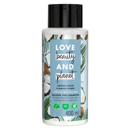 Love Beauty & Planet Coconut Water & Mimosa Flower Shampoo For Volume & Bounce, No Sulphates
