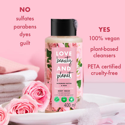 Love Beauty & Planet Murumuru Butter And Rose Moisturising Creme Body Wash