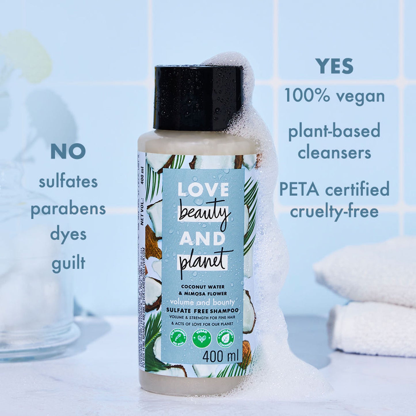 Love Beauty & Planet Coconut Water & Mimosa Flower Shampoo For Volume & Bounce, No Sulphates