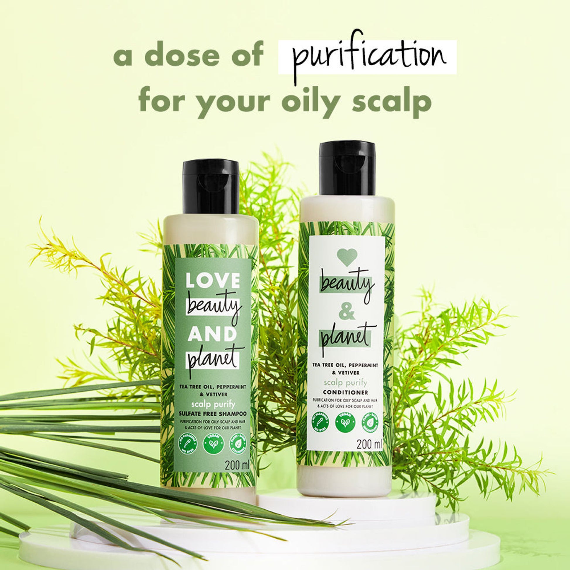 Love Beauty & Planet Tea Tree, Peppermint & Vetiver Clarifying Conditioner, No Sulphates