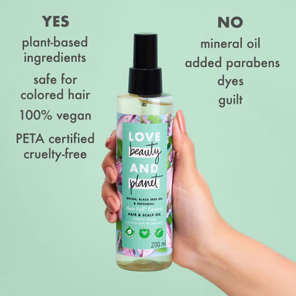 Love Beauty & Planet Onion, Black Seed & Patchouli Hair Oil For Hair Fall Control