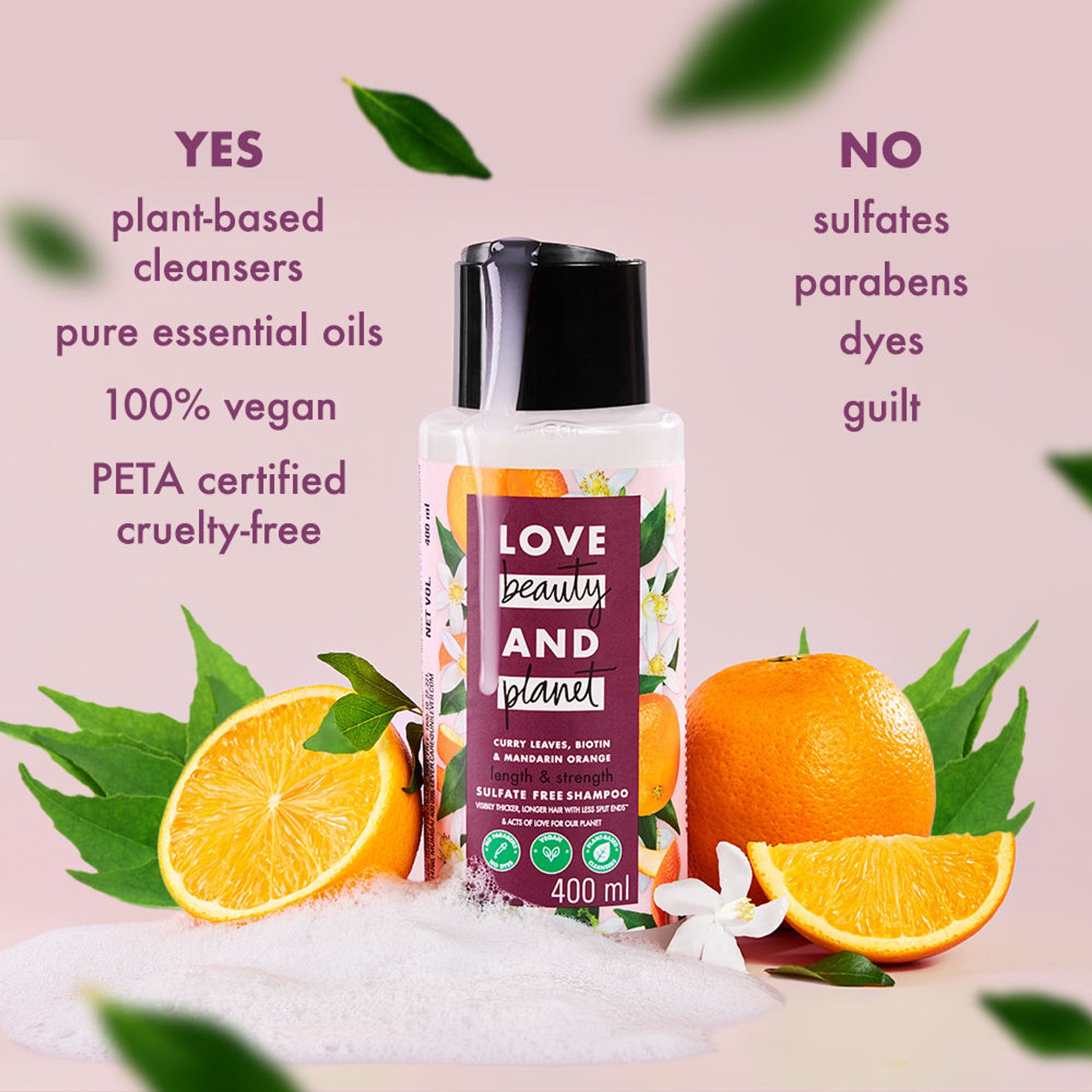 Love Beauty & Planet Curry Leaves & Biotin Sulpate Free Shampoo For Length And Strength
