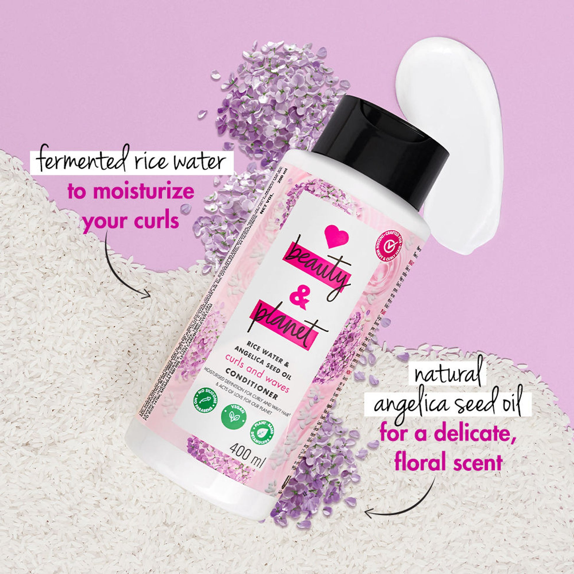 Love Beauty & Planet Rice Water & Angelica Seed Oil Conditioner For Curly And Wavy Hair