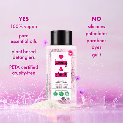 Love Beauty & Planet Rice Water & Angelica Seed Oil Conditioner For Curly And Wavy Hair