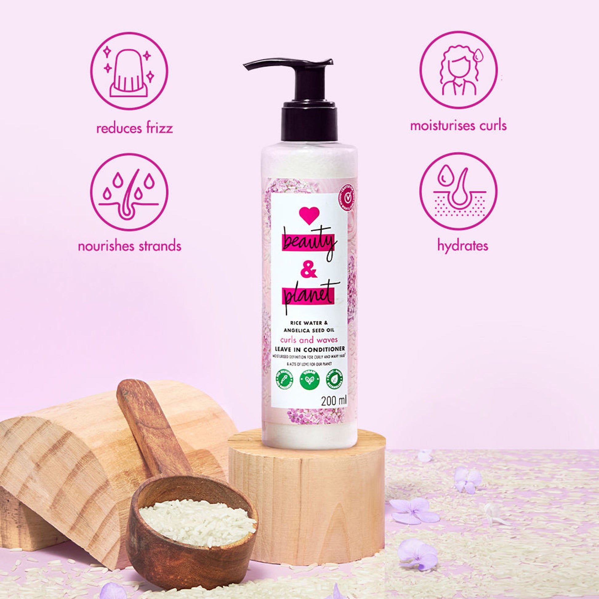 Love Beauty & Planet Rice Water & Angelica Seed Oil Leave-In Conditioner For Curly Hair