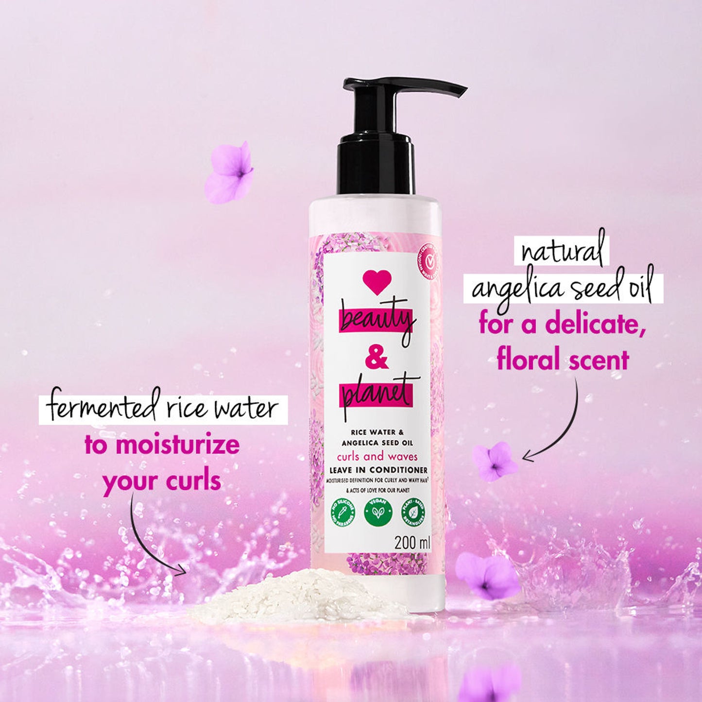 Love Beauty & Planet Rice Water & Angelica Seed Oil Leave-In Conditioner For Curly Hair
