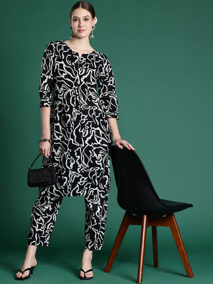 Indyancart IE Women Printed Pure Cotton Ethnic Co-Ords Set