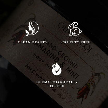 Old School Tamarind & Mint Body Scrub Exfoliating & Brightening for Tan Removal, Glowing Skin