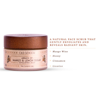 Old School Mango & Lemon Sugar Jelly Face Scrub for Radiant Glow & Hydration Removes Dead Skin