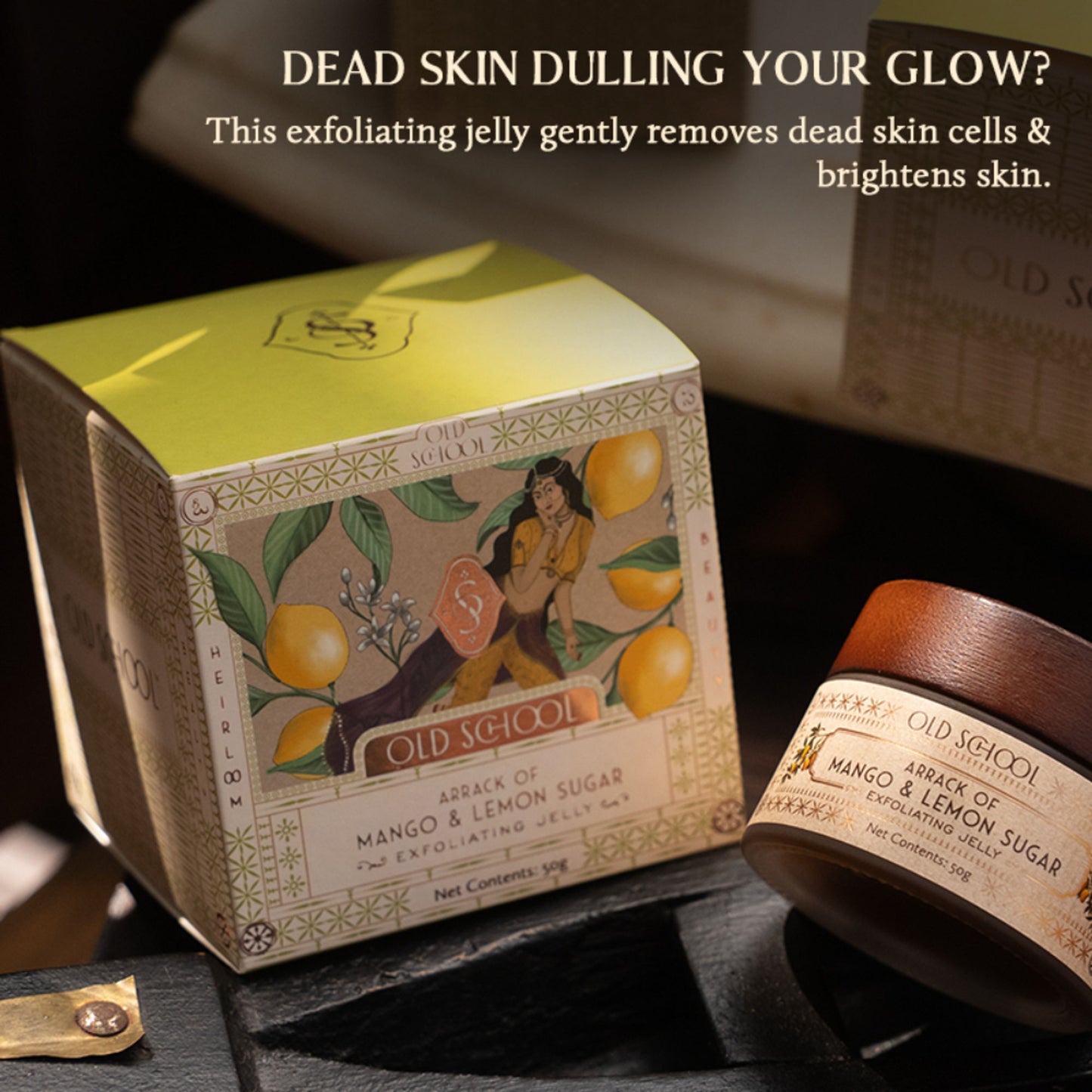 Old School Mango & Lemon Sugar Jelly Face Scrub for Radiant Glow & Hydration Removes Dead Skin