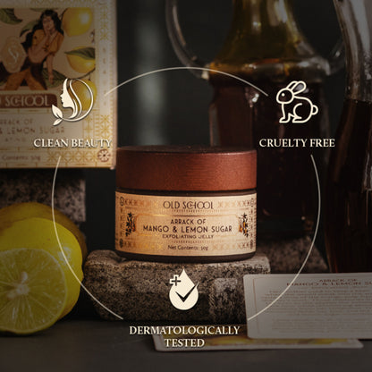 Old School Mango & Lemon Sugar Jelly Face Scrub for Radiant Glow & Hydration Removes Dead Skin