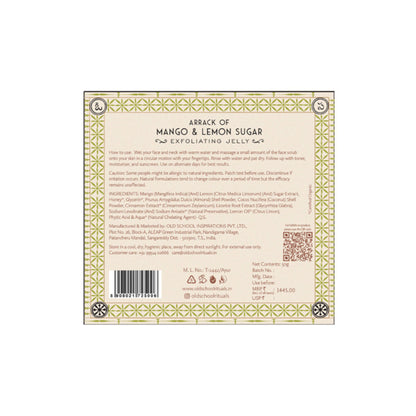 Old School Mango & Lemon Sugar Jelly Face Scrub for Radiant Glow & Hydration Removes Dead Skin