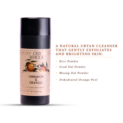Old School Cinnamon & Oranges Cleansing Ubtan Face Wash Powder For Clear Skin & Remove Dead Skin
