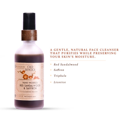 Old School Red Sandalwood & Saffron Face Wash for Oily, Instant Glow, Acne Prone & Mature Skin
