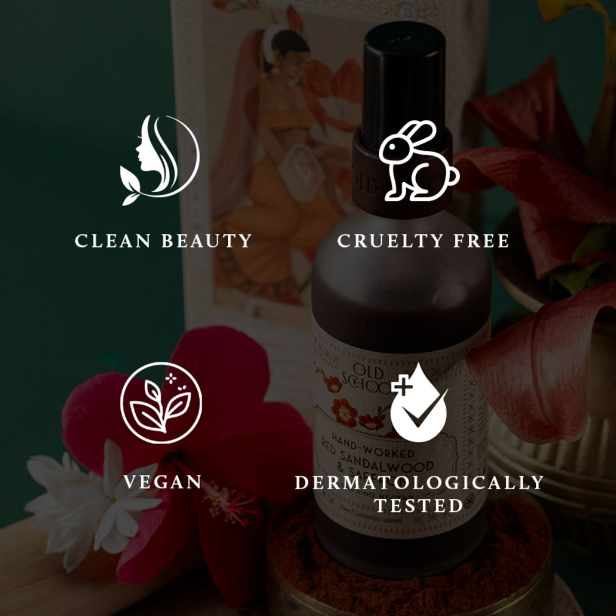 Old School Red Sandalwood & Saffron Face Wash for Oily, Instant Glow, Acne Prone & Mature Skin