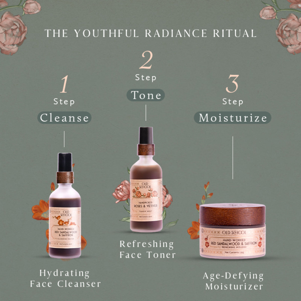 Old School Red Sandalwood & Saffron Face Wash for Oily, Instant Glow, Acne Prone & Mature Skin