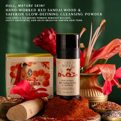Old School Red Sandalwood & Saffron Face Wash for Oily Acne Prone & Mature Reduces Uneven Skin Tone