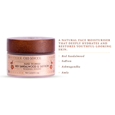 Old School Red Sandalwood & Saffron Face Moisturiser For Dull Skin Reduces Fine Lines & Wrinkle