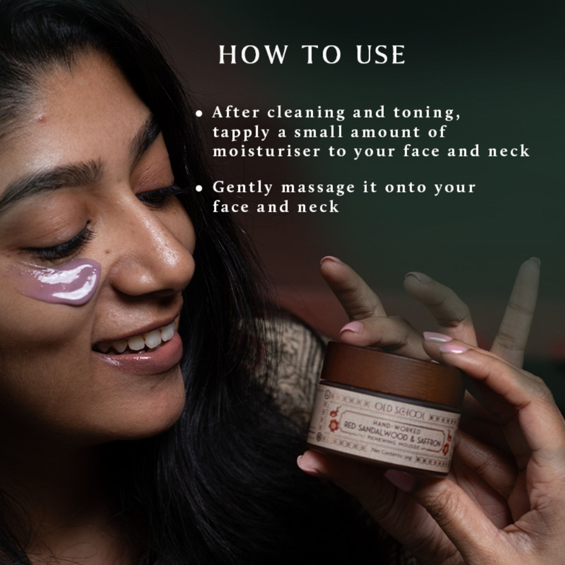 Old School Red Sandalwood & Saffron Face Moisturiser For Dull Skin Reduces Fine Lines & Wrinkle