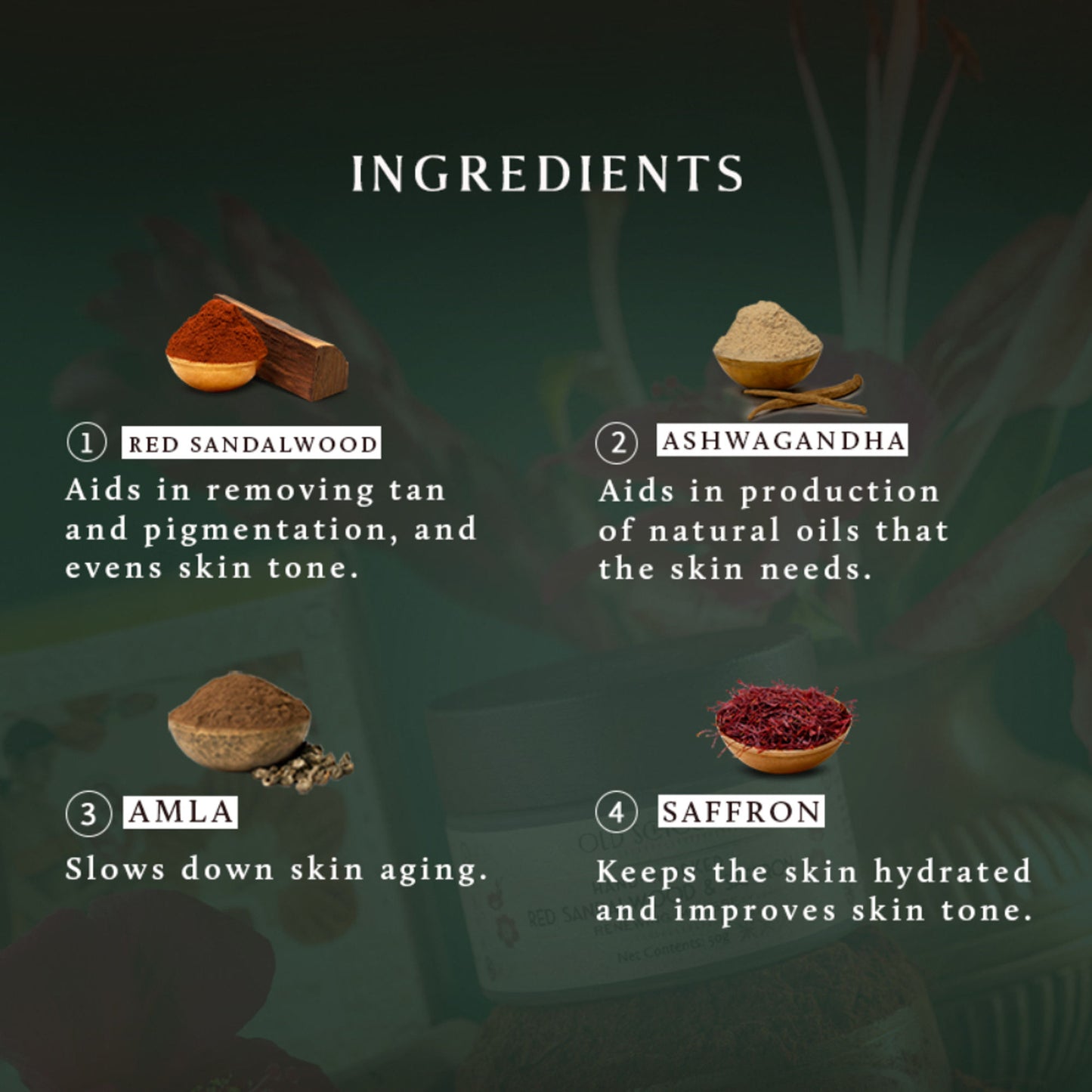 Old School Red Sandalwood & Saffron Face Moisturiser For Dull Skin Reduces Fine Lines & Wrinkle