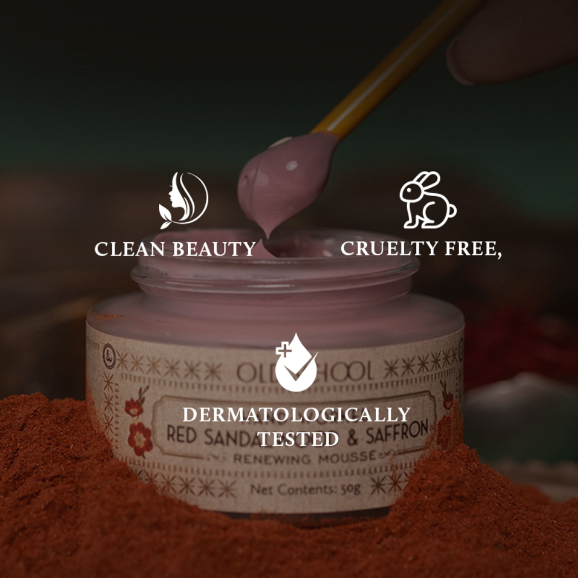 Old School Red Sandalwood & Saffron Face Moisturiser For Dull Skin Reduces Fine Lines & Wrinkle