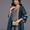 Dhiyona VA Women's Floral Embroidered Regular Kurta with Palazzos & With Dupatta