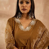 Dhiyona IE Women Floral Embroidered Regular Sequinned Pure Cotton Kurta with Trousers & With Dupatta