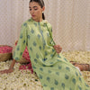 Dhiyona IE Green Floral Printed Mandarin Collar Straight Kurta